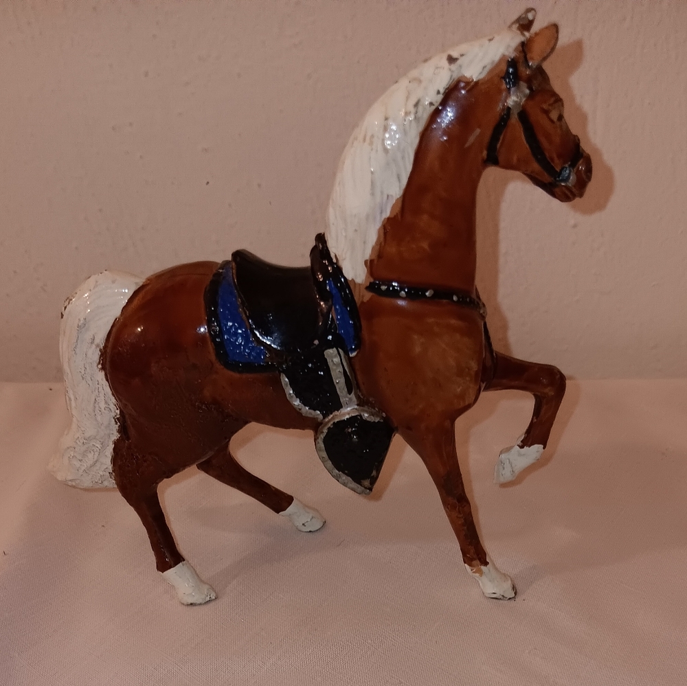 Horse figurine 1950s Japan metal